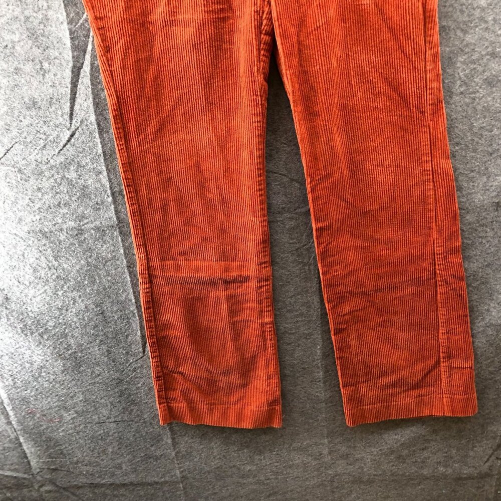 MNG Mango Corduroy Flare Pants Womens 6 Orange Trouser High Rise Cotton - Picture 4 of 11
